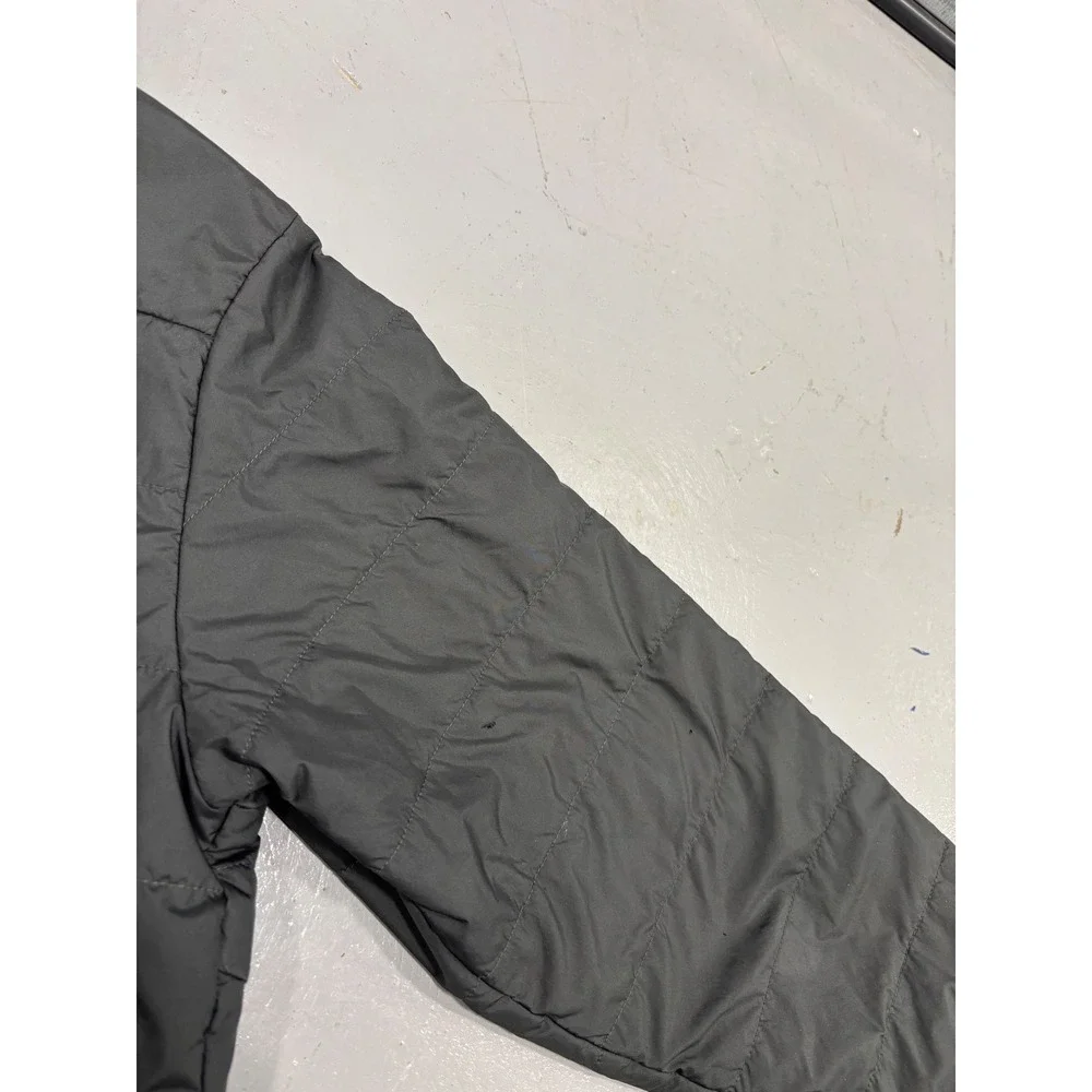 The North Face Mens Puffer Jacket Dark Gray Quilted Full Zip Coat Size Medium